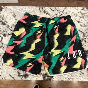 Jordan Men's Black Graphic Athletic Shorts Mesh